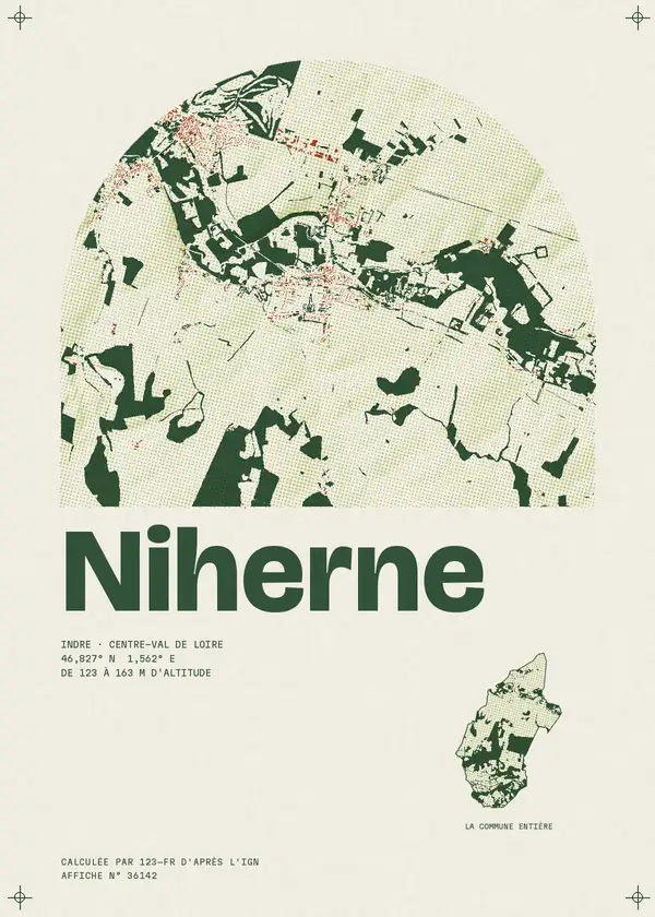 Affiche de Niherne, calculée par 123-fr d'après l'IGN