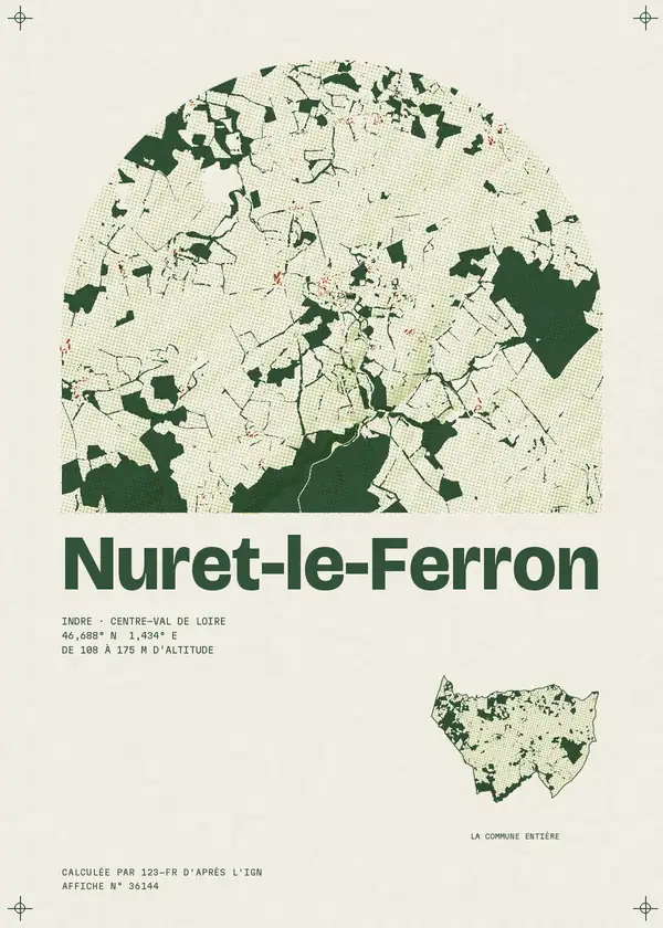 Affiche de Nuret-le-Ferron, calculée par 123-fr d'après l'IGN