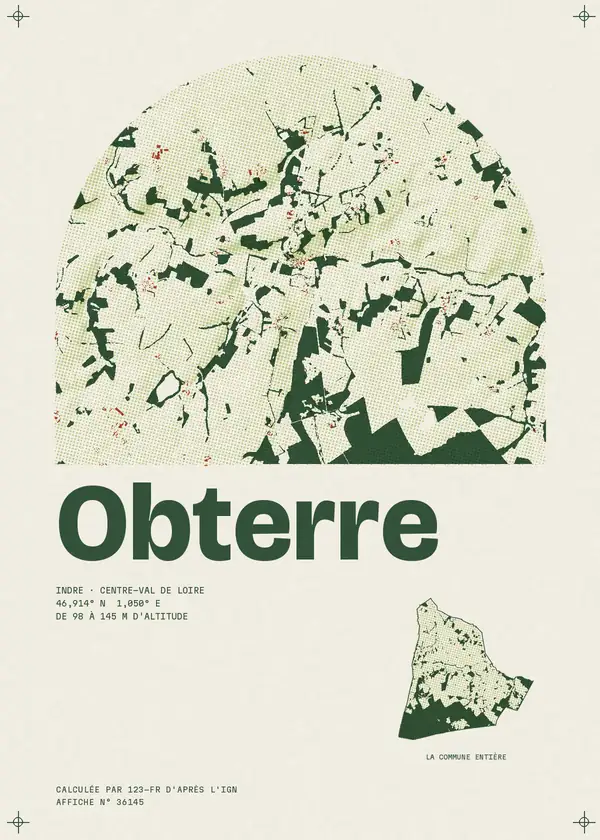 Affiche de Obterre, calculée par 123-fr d'après l'IGN