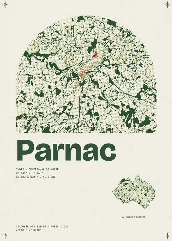 Affiche de Parnac, calculée par 123-fr d'après l'IGN