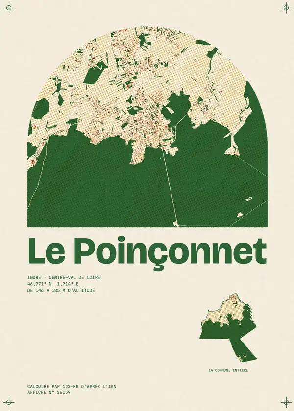 Affiche de Le Poinçonnet, calculée par 123-fr d'après l'IGN