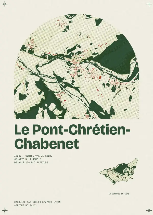 Affiche de Le Pont-Chrétien-Chabenet, calculée par 123-fr d'après l'IGN