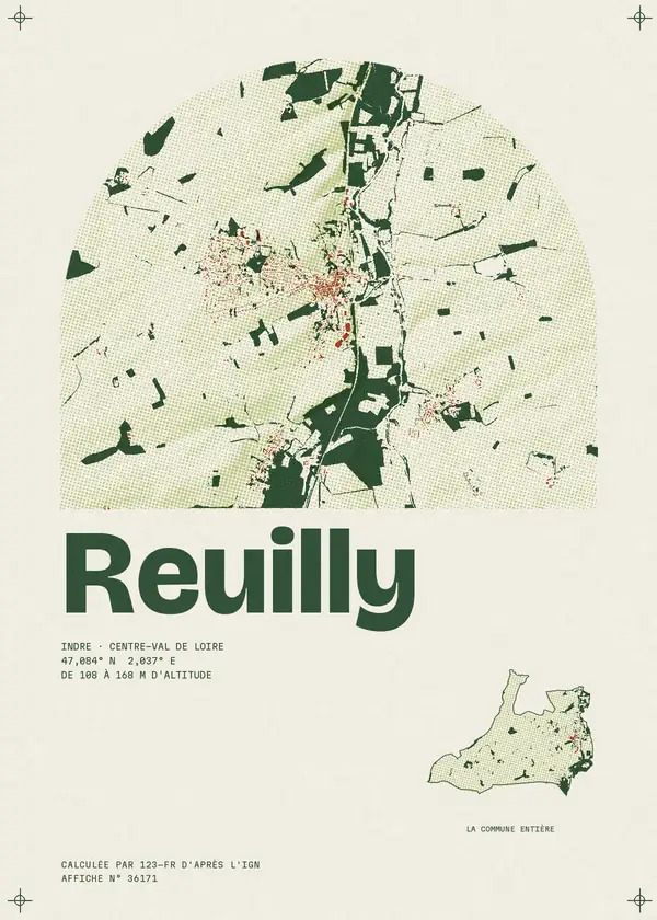 Affiche de Reuilly, calculée par 123-fr d'après l'IGN