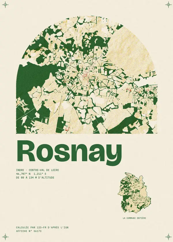 Affiche de Rosnay, calculée par 123-fr d'après l'IGN