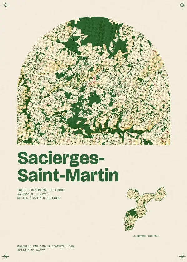 Affiche de Sacierges-Saint-Martin, calculée par 123-fr d'après l'IGN