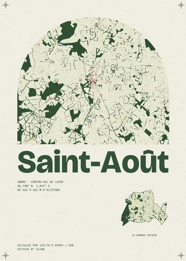 Affiche de Saint-Août, calculée par 123-fr d'après l'IGN