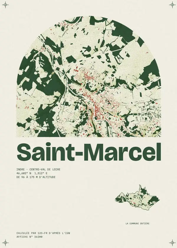 Affiche de Saint-Marcel, calculée par 123-fr d'après l'IGN