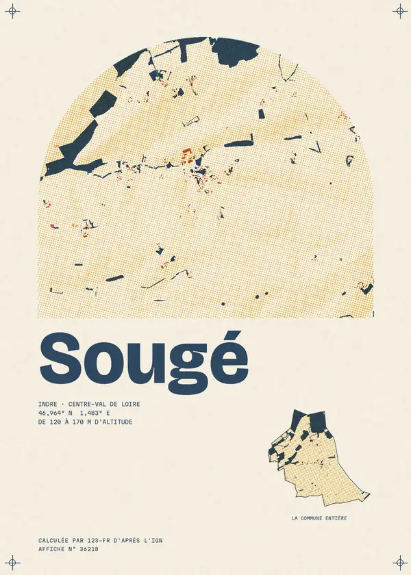 Affiche de Sougé, calculée par 123-fr d'après l'IGN