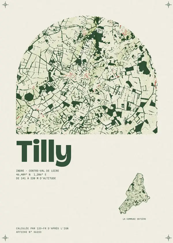 Affiche de Tilly, calculée par 123-fr d'après l'IGN