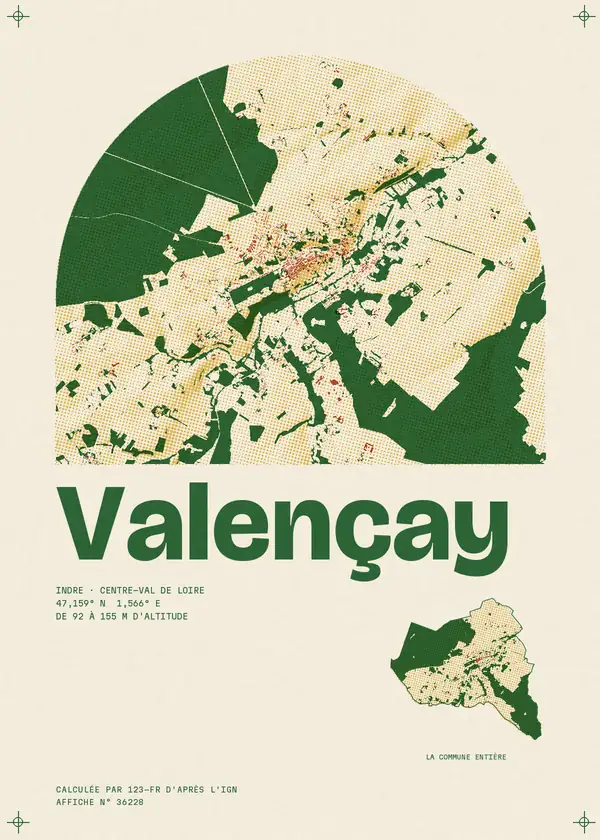 Affiche de Valençay, calculée par 123-fr d'après l'IGN