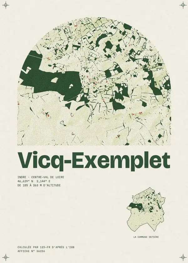 Affiche de Vicq-Exemplet, calculée par 123-fr d'après l'IGN