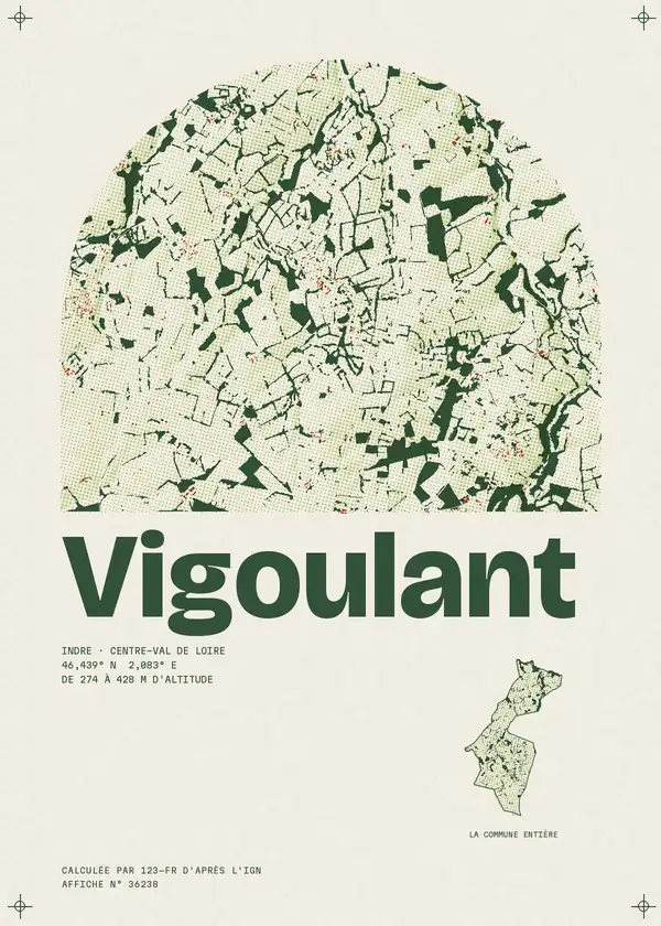 Affiche de Vigoulant, calculée par 123-fr d'après l'IGN