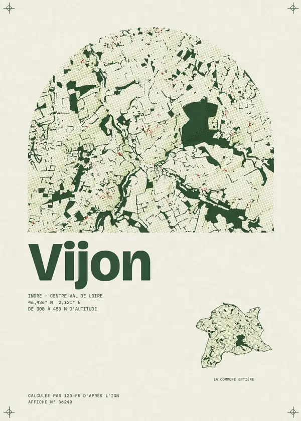 Affiche de Vijon, calculée par 123-fr d'après l'IGN