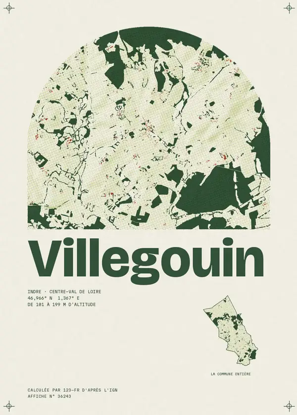 Affiche de Villegouin, calculée par 123-fr d'après l'IGN
