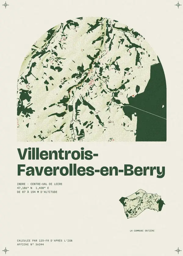 Affiche de Villentrois-Faverolles-en-Berry, calculée par 123-fr d'après l'IGN