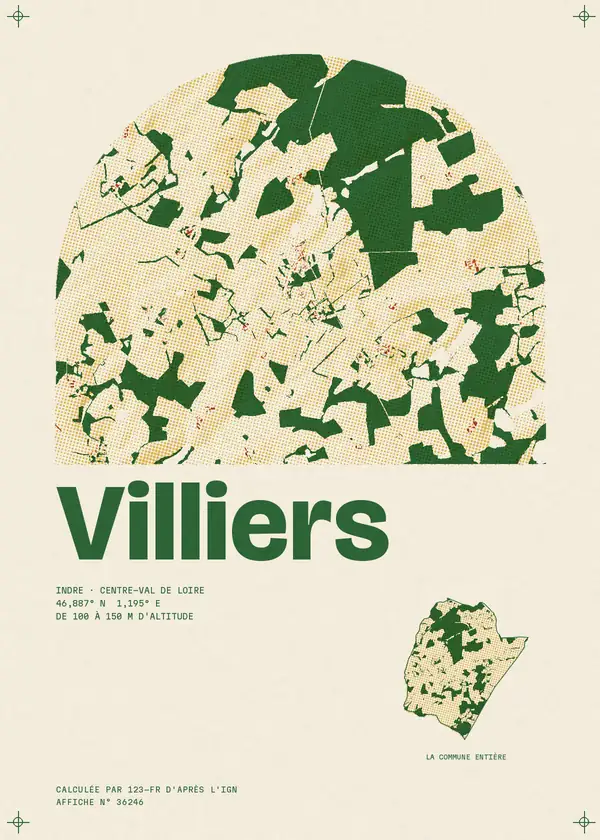 Affiche de Villiers, calculée par 123-fr d'après l'IGN