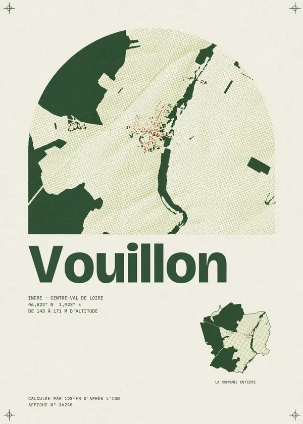 Affiche de Vouillon, calculée par 123-fr d'après l'IGN