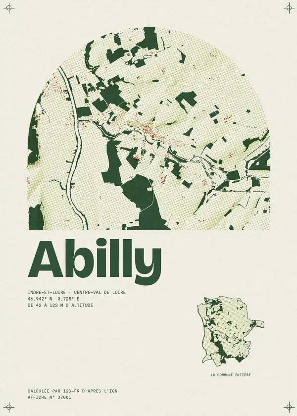 Affiche de Abilly, calculée par 123-fr d'après l'IGN