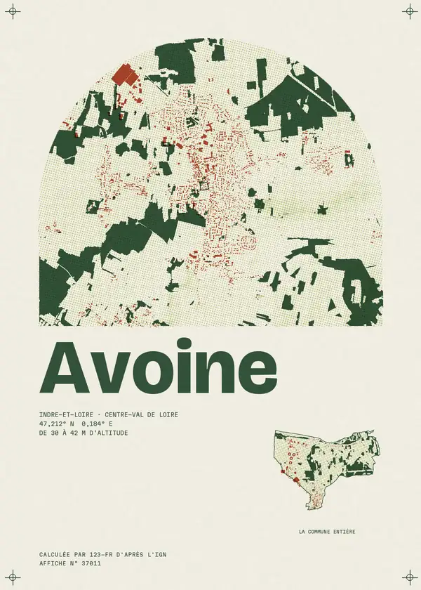 Affiche de Avoine, calculée par 123-fr d'après l'IGN