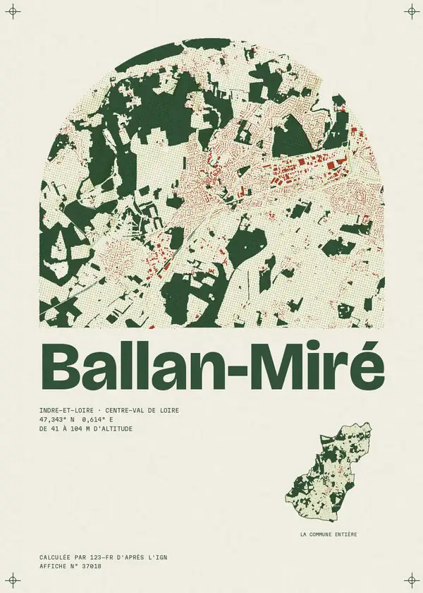 Affiche de Ballan-Miré, calculée par 123-fr d'après l'IGN