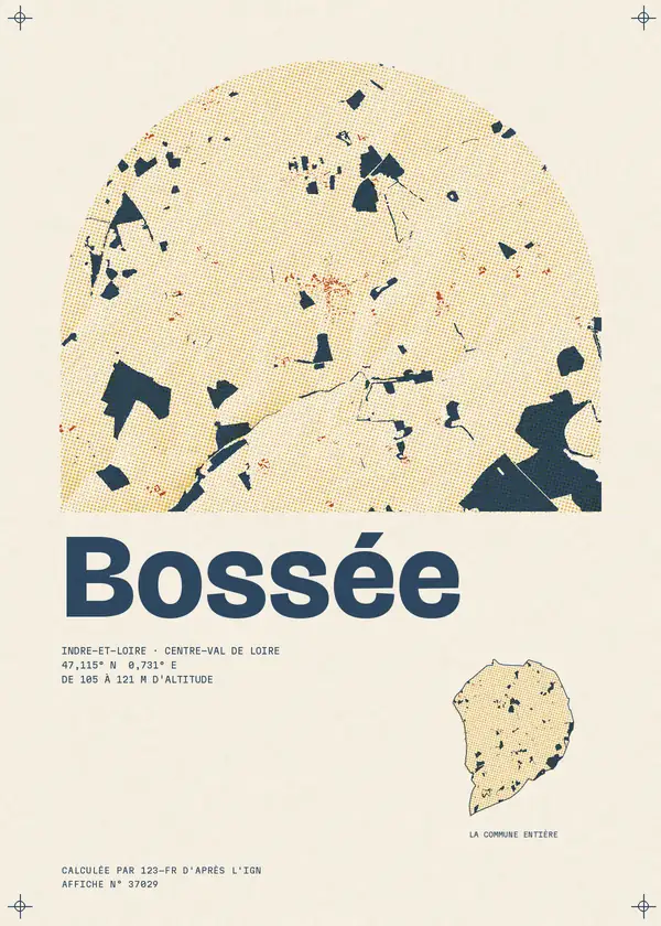Affiche de Bossée, calculée par 123-fr d'après l'IGN