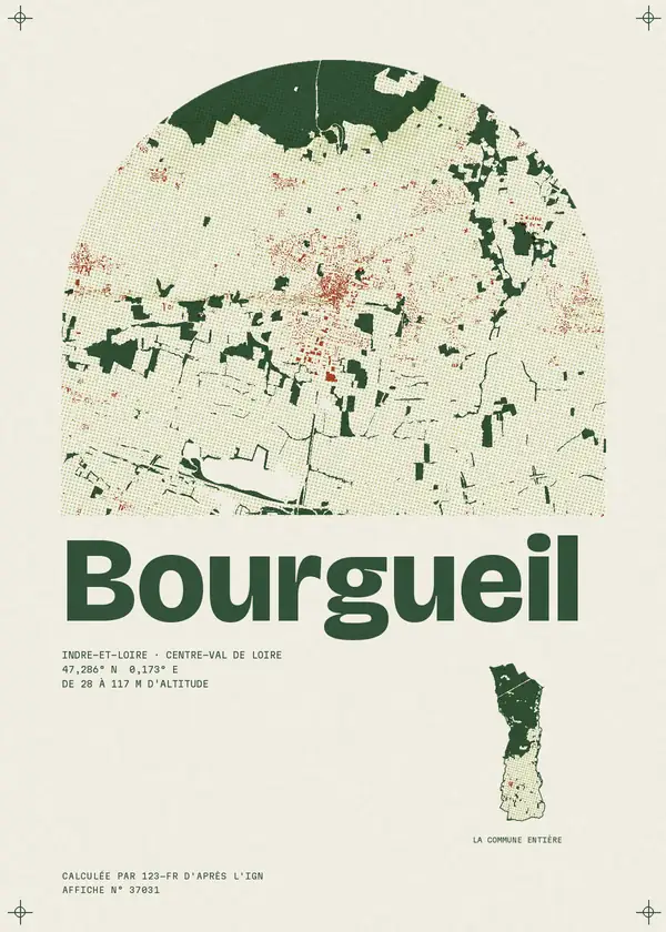 Affiche de Bourgueil, calculée par 123-fr d'après l'IGN