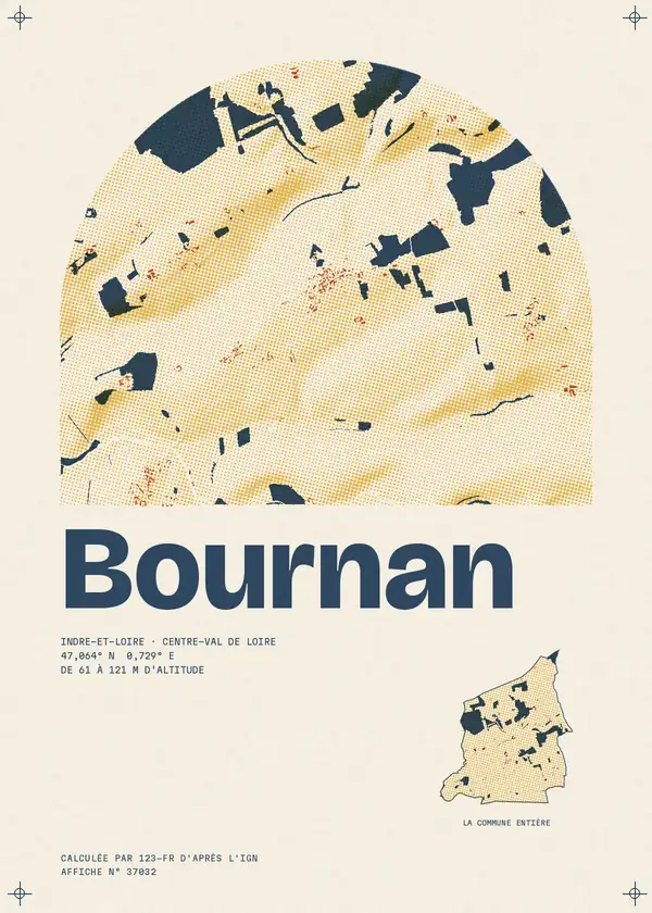 Affiche de Bournan, calculée par 123-fr d'après l'IGN