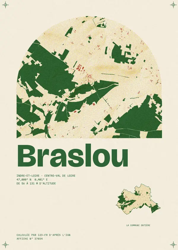 Affiche de Braslou, calculée par 123-fr d'après l'IGN