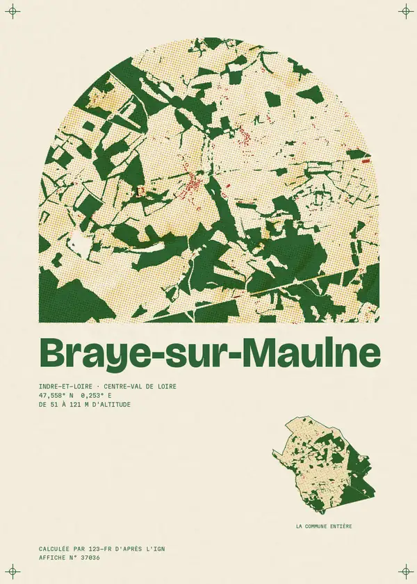 Affiche de Braye-sur-Maulne, calculée par 123-fr d'après l'IGN