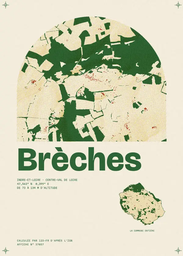 Affiche de Brèches, calculée par 123-fr d'après l'IGN