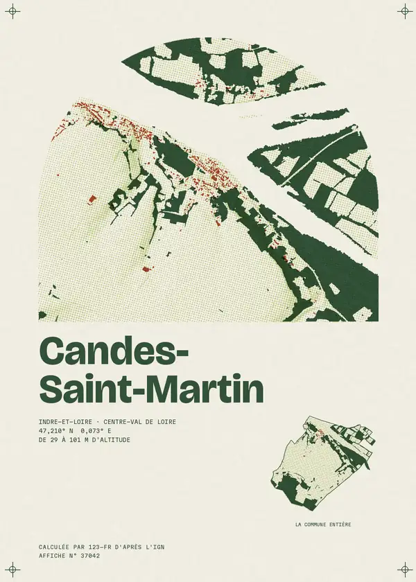 Affiche de Candes-Saint-Martin, calculée par 123-fr d'après l'IGN