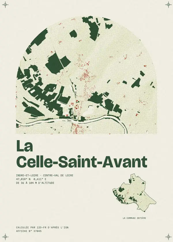 Affiche de La Celle-Saint-Avant, calculée par 123-fr d'après l'IGN