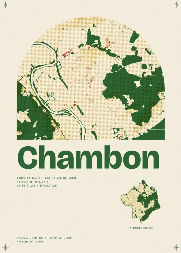 Affiche de Chambon, calculée par 123-fr d'après l'IGN
