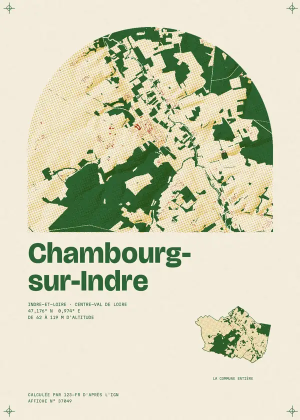 Affiche de Chambourg-sur-Indre, calculée par 123-fr d'après l'IGN