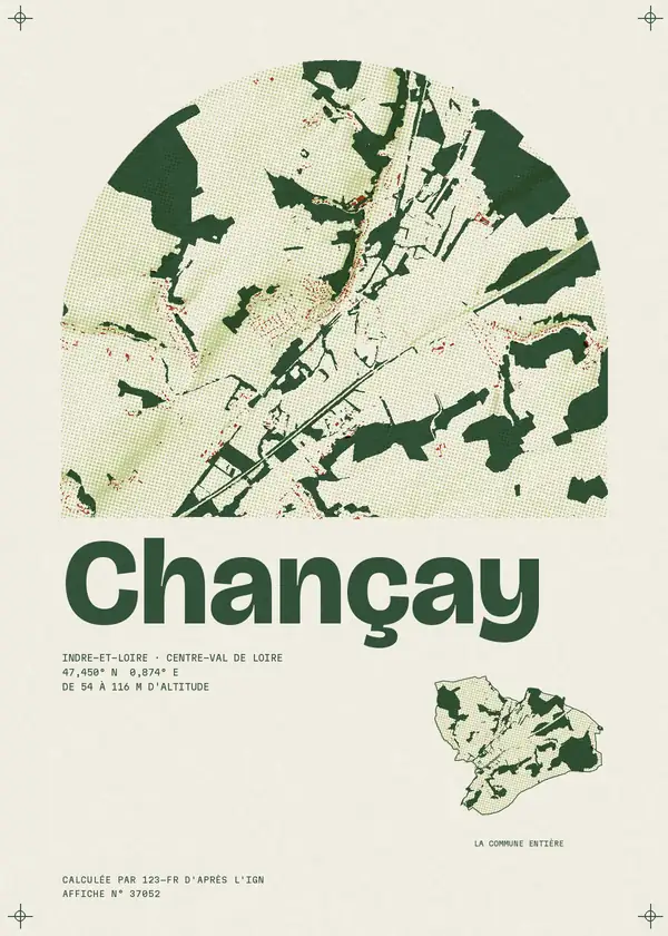 Affiche de Chançay, calculée par 123-fr d'après l'IGN