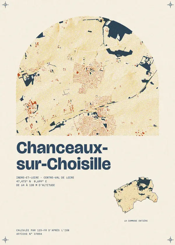Affiche de Chanceaux-sur-Choisille, calculée par 123-fr d'après l'IGN