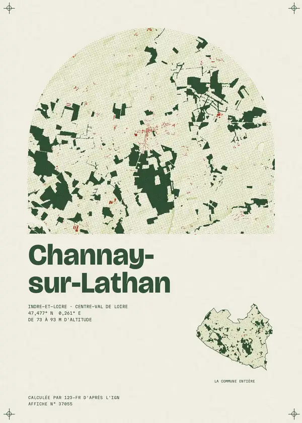 Affiche de Channay-sur-Lathan, calculée par 123-fr d'après l'IGN
