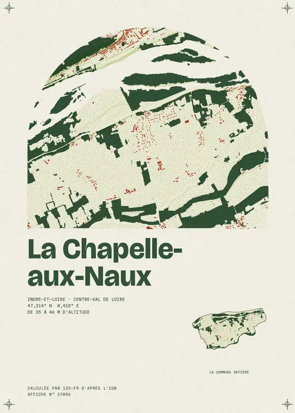 Affiche de La Chapelle-aux-Naux, calculée par 123-fr d'après l'IGN