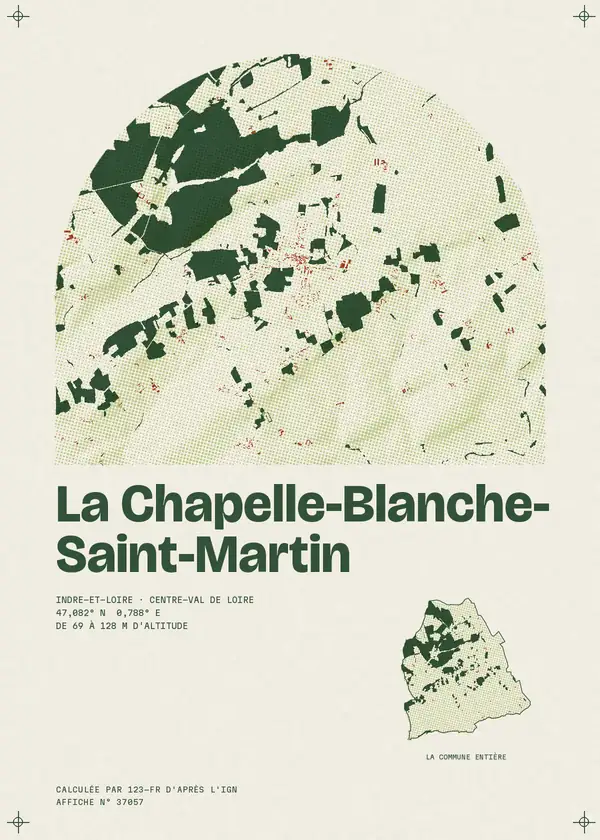 Affiche de La Chapelle-Blanche-Saint-Martin, calculée par 123-fr d'après l'IGN