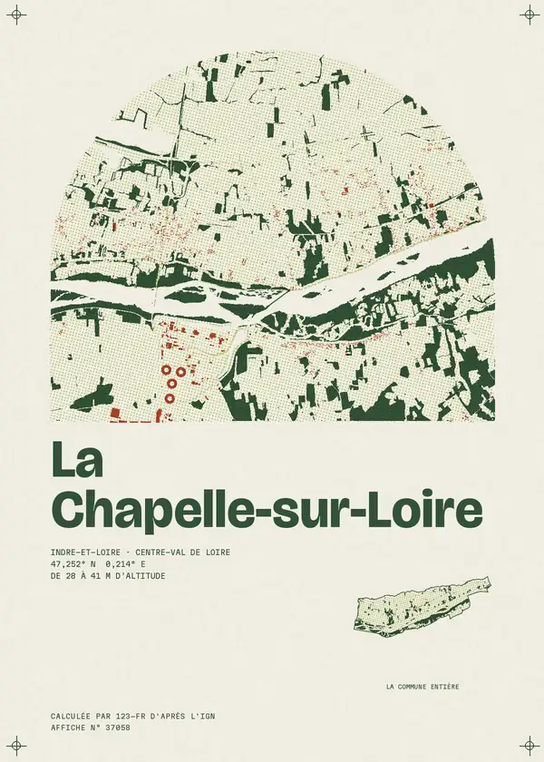 Affiche de La Chapelle-sur-Loire, calculée par 123-fr d'après l'IGN