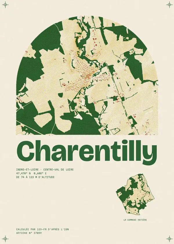 Affiche de Charentilly, calculée par 123-fr d'après l'IGN