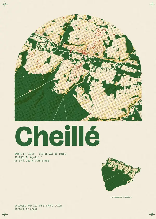 Affiche de Cheillé, calculée par 123-fr d'après l'IGN