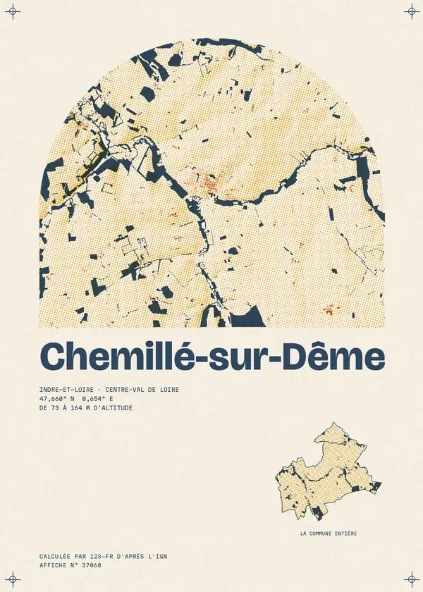 Affiche de Chemillé-sur-Dême, calculée par 123-fr d'après l'IGN
