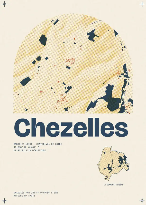 Affiche de Chezelles, calculée par 123-fr d'après l'IGN