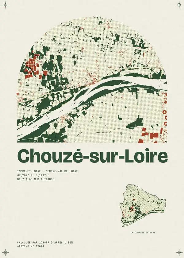 Affiche de Chouzé-sur-Loire, calculée par 123-fr d'après l'IGN