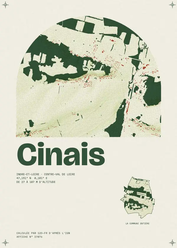 Affiche de Cinais, calculée par 123-fr d'après l'IGN