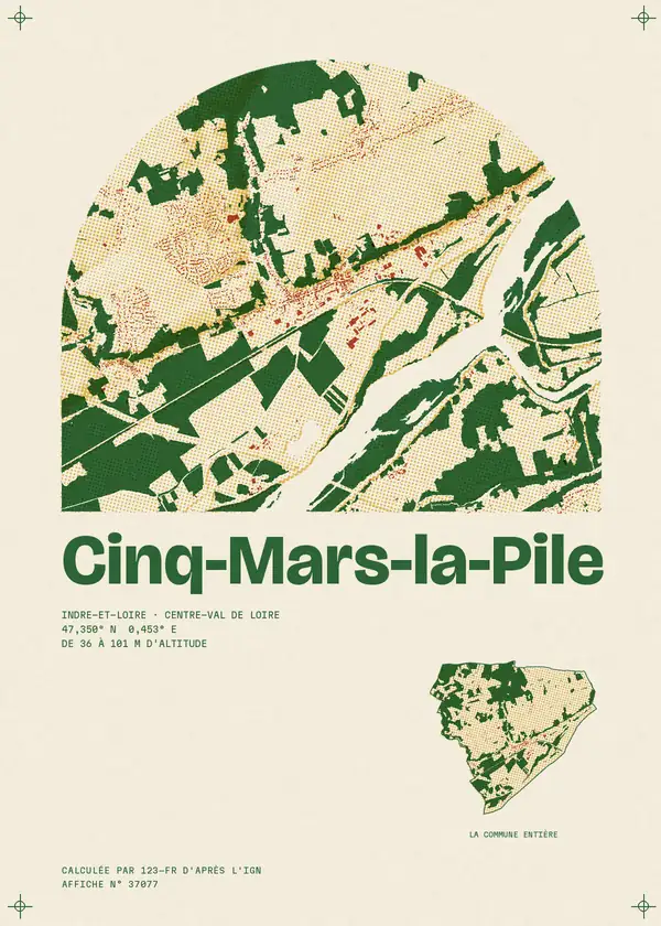 Affiche de Cinq-Mars-la-Pile, calculée par 123-fr d'après l'IGN