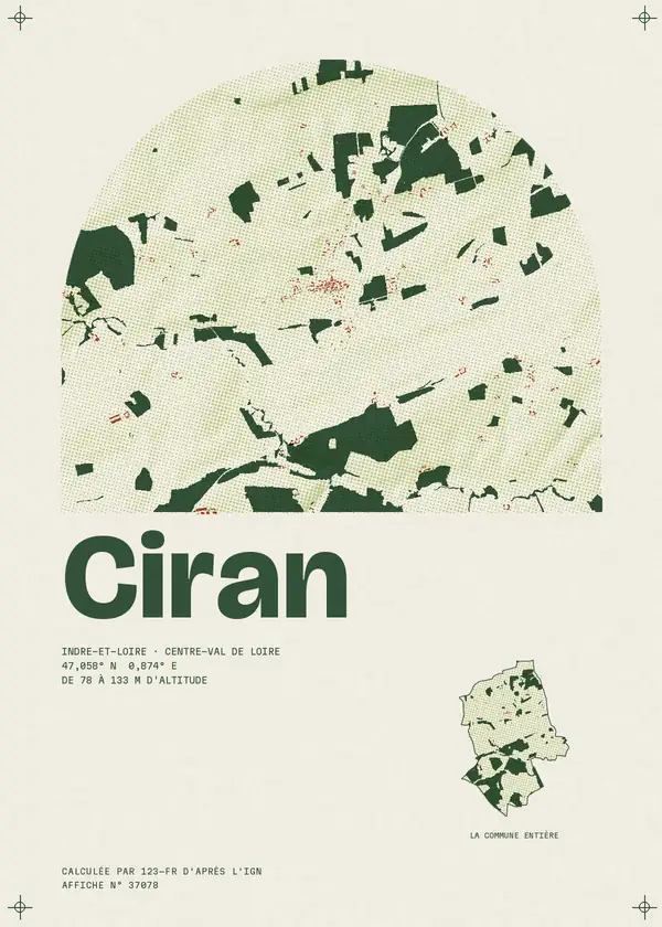 Affiche de Ciran, calculée par 123-fr d'après l'IGN