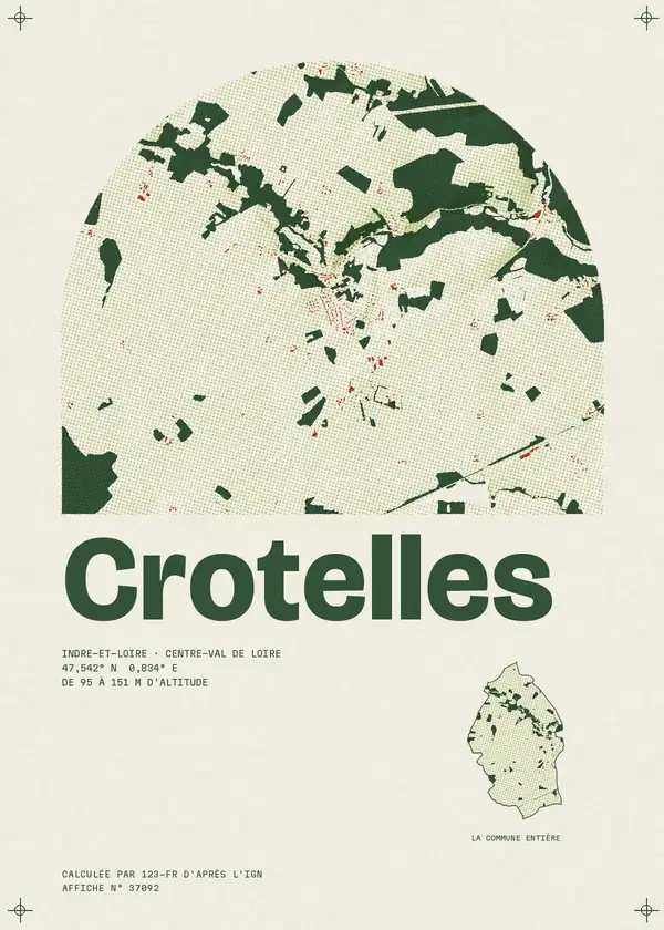 Affiche de Crotelles, calculée par 123-fr d'après l'IGN