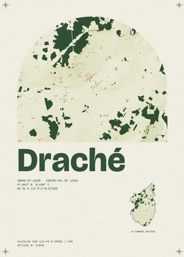 Affiche de Draché, calculée par 123-fr d'après l'IGN
